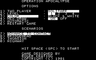 Operation Apocalypse Title Screen